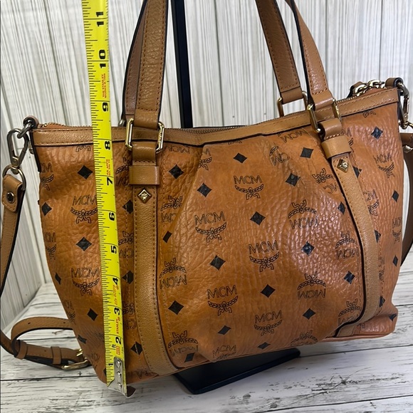 MCM Tan Monogram Tote with Versatile Straps - Picture 12 of 13